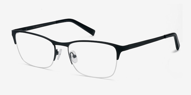 Time Black MetalEyeglass Frames from EyeBuyDirect, Angle View