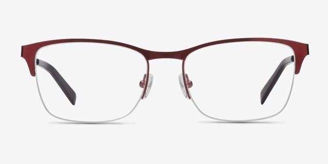Time Red MetalEyeglass Frames from EyeBuyDirect, Front View