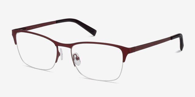 Time Red MetalEyeglass Frames from EyeBuyDirect, Angle View