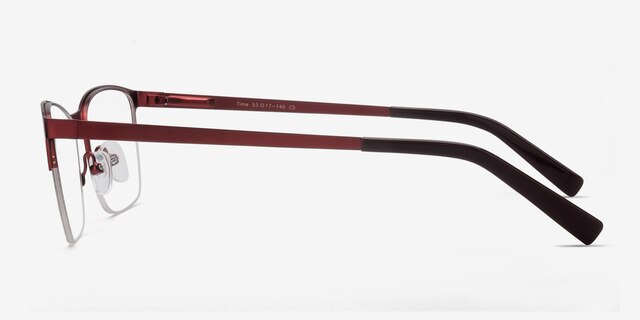 Time Red MetalEyeglass Frames from EyeBuyDirect, Side View