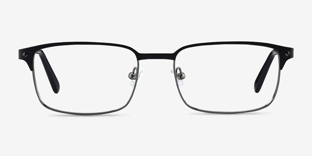 Normandy Black MetalEyeglass Frames from EyeBuyDirect, Front View