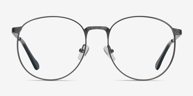 Lotus Gunmetal MetalEyeglass Frames from EyeBuyDirect, Front View