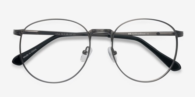 Lotus Gunmetal MetalEyeglass Frames from EyeBuyDirect, Closed View