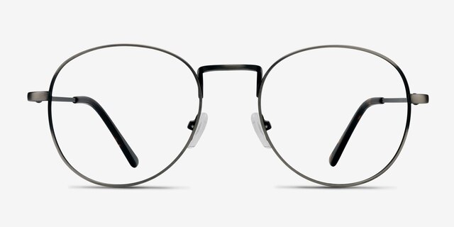 Shanghai Gunmetal MetalEyeglass Frames from EyeBuyDirect, Front View
