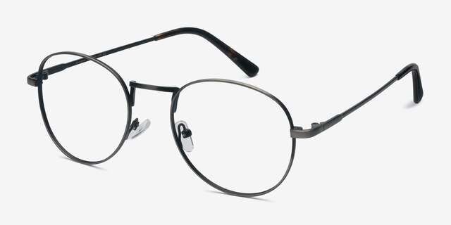 Shanghai Gunmetal MetalEyeglass Frames from EyeBuyDirect, Angle View