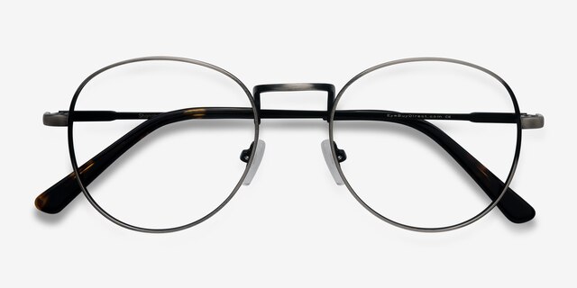 Shanghai Gunmetal MetalEyeglass Frames from EyeBuyDirect, Closed View