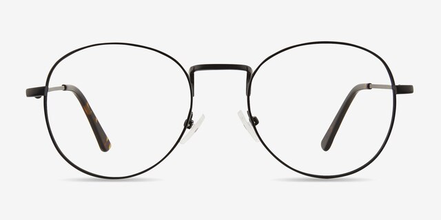 Shanghai Black MetalEyeglass Frames from EyeBuyDirect, Front View