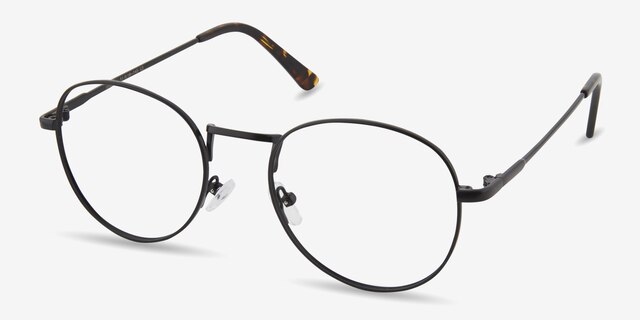 Shanghai Black MetalEyeglass Frames from EyeBuyDirect, Angle View