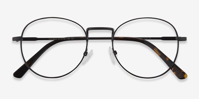 Shanghai Black MetalEyeglass Frames from EyeBuyDirect, Closed View