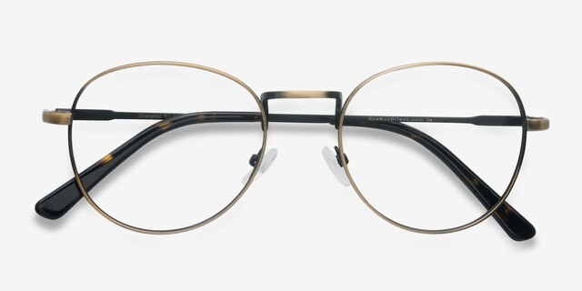 Shanghai Bronze MetalEyeglass Frames from EyeBuyDirect, Closed View