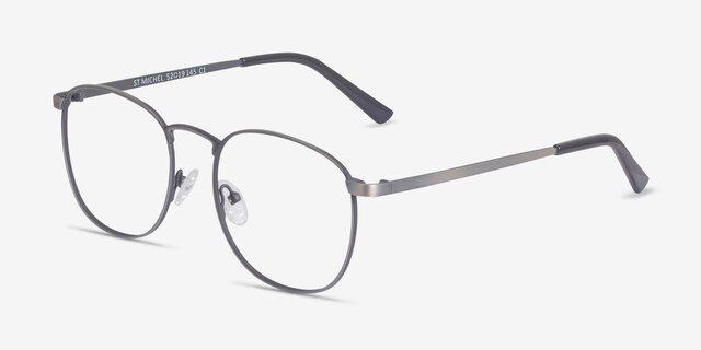 St Michel Gunmetal MétalMontures de lunettes de vue d'EyeBuyDirect, Vue d'Angle