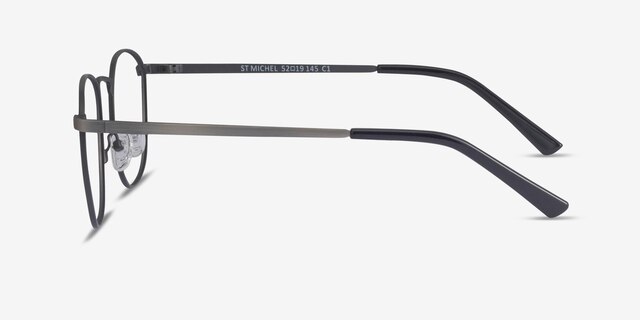 St Michel Gunmetal MétalMontures de lunettes de vue d'EyeBuyDirect, Vue de Côté