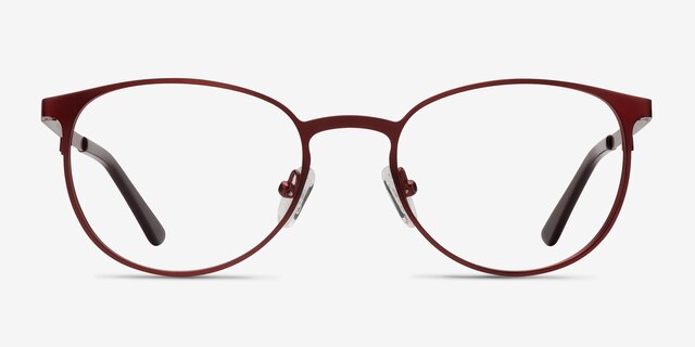 Joan Red MetalEyeglass Frames from EyeBuyDirect, Front View