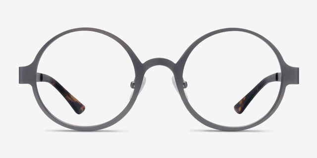 Afternoon Gunmetal MetalEyeglass Frames from EyeBuyDirect, Front View