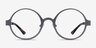 Afternoon Gunmetal MetalEyeglass Frames from EyeBuyDirect, Front View