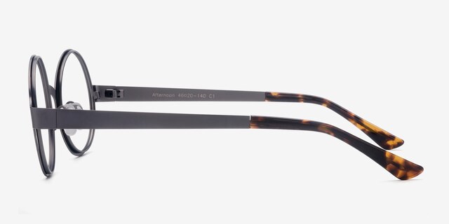 Afternoon Gunmetal MetalEyeglass Frames from EyeBuyDirect, Side View