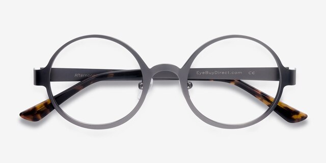 Afternoon Gunmetal MetalEyeglass Frames from EyeBuyDirect, Closed View
