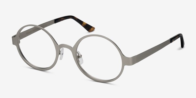 Afternoon Silver MetalEyeglass Frames from EyeBuyDirect, Angle View
