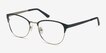 The Moon Black Golden MetalEyeglass Frames from EyeBuyDirect, Angle View