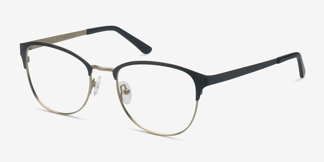 The Moon Black Golden MétalMontures de lunettes de vue d'EyeBuyDirect, Vue d'Angle