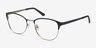 The Moon Black Golden MétalMontures de lunettes de vue d'EyeBuyDirect, Vue d'Angle