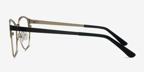 The Moon Black Golden Métal Montures de lunettes de vue d'EyeBuyDirect, Vue de Côté