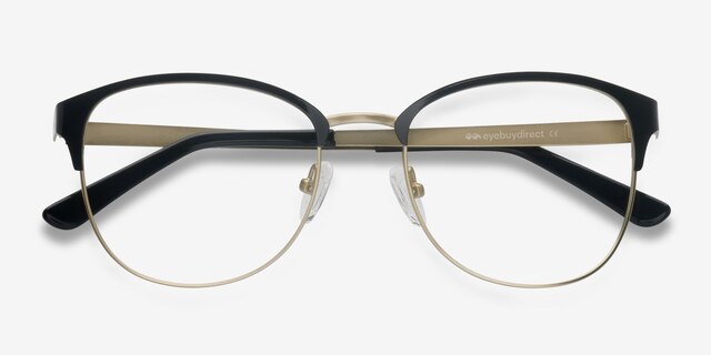 The Moon Black Golden MétalMontures de lunettes de vue d'EyeBuyDirect, Vue Rapprochée