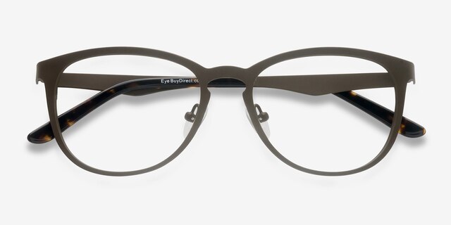 Neta Matte Brown MetalEyeglass Frames from EyeBuyDirect, Closed View