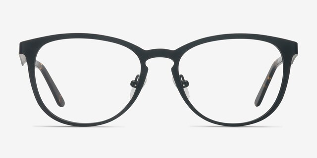Neta Matte Black MetalEyeglass Frames from EyeBuyDirect, Front View