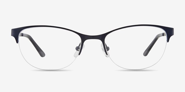 Melody Bleu marine MétalMontures de lunettes de vue d'EyeBuyDirect, Vue de Face