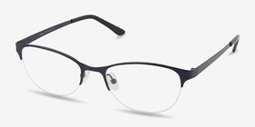 Melody Bleu marine  Métal Montures de lunettes de vue d'EyeBuyDirect, Vue d'Angle
