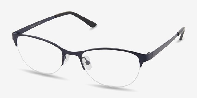 Melody Bleu marine MétalMontures de lunettes de vue d'EyeBuyDirect, Vue d'Angle