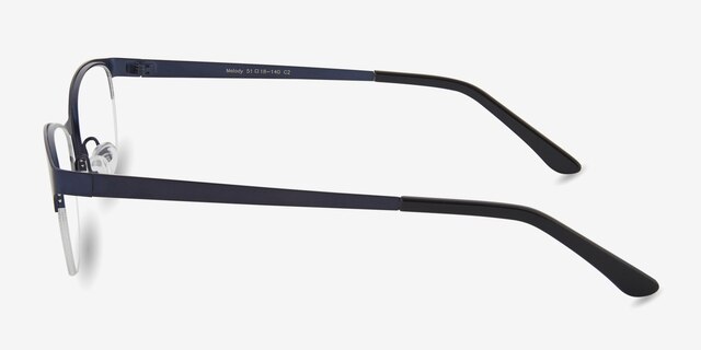 Melody Bleu marine MétalMontures de lunettes de vue d'EyeBuyDirect, Vue de Côté