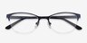 Melody Bleu marine MétalMontures de lunettes de vue d'EyeBuyDirect, Vue Rapprochée