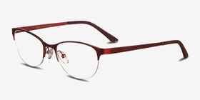 Melody  Red  Métal Montures de lunettes de vue d'EyeBuyDirect, Vue d'Angle