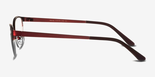 Melody Red MétalMontures de lunettes de vue d'EyeBuyDirect, Vue de Côté