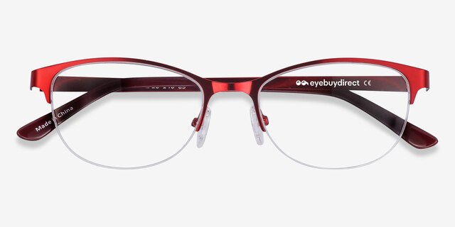 Melody Red MétalMontures de lunettes de vue d'EyeBuyDirect, Vue Rapprochée