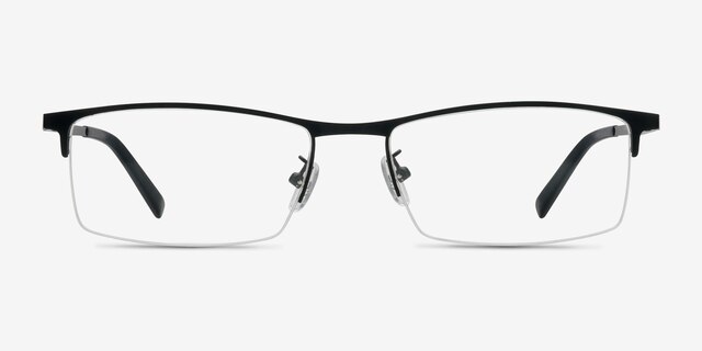 Vega Black MetalEyeglass Frames from EyeBuyDirect, Front View