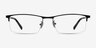 Vega Black MetalEyeglass Frames from EyeBuyDirect, Front View