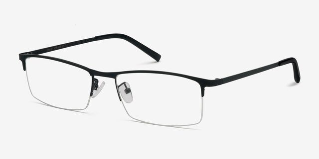 Vega Black MetalEyeglass Frames from EyeBuyDirect, Angle View