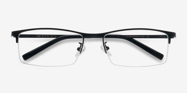 Vega Black MetalEyeglass Frames from EyeBuyDirect, Closed View
