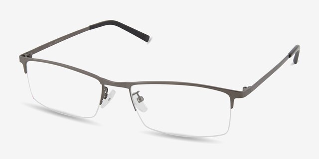 Vega Gunmetal MétalMontures de lunettes de vue d'EyeBuyDirect, Vue d'Angle