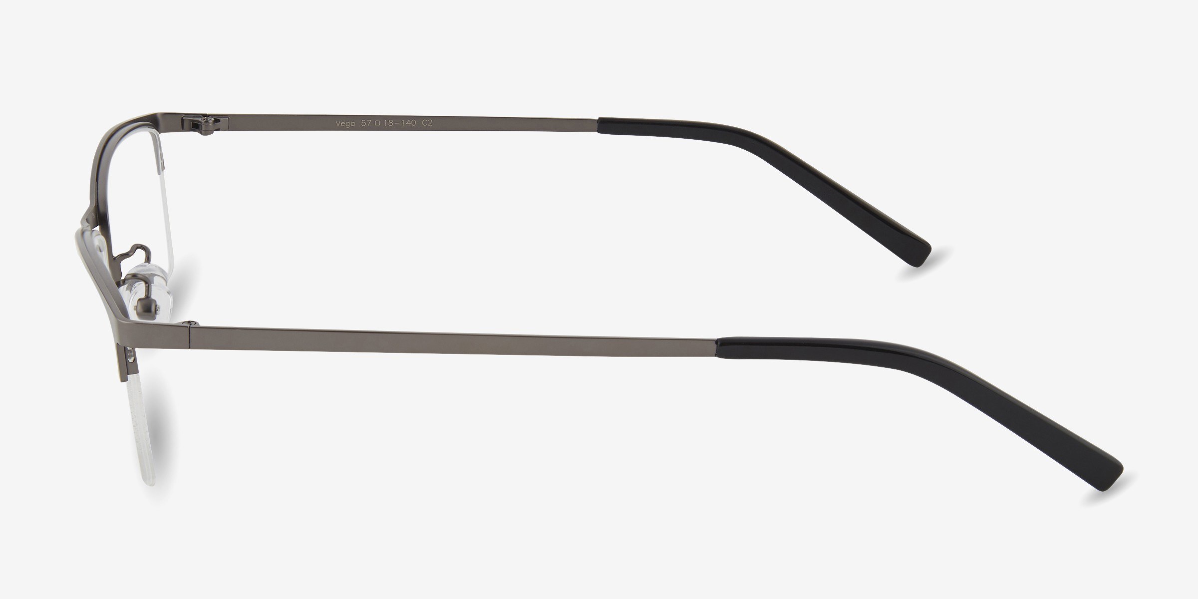 Vega Rectangle Gunmetal Semi Rimless Eyeglasses Eyebuydirect