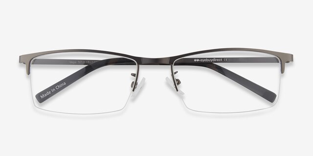 Vega Gunmetal MétalMontures de lunettes de vue d'EyeBuyDirect, Vue Rapprochée
