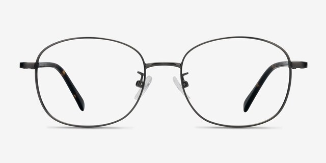 Behold Gunmetal MetalEyeglass Frames from EyeBuyDirect, Front View