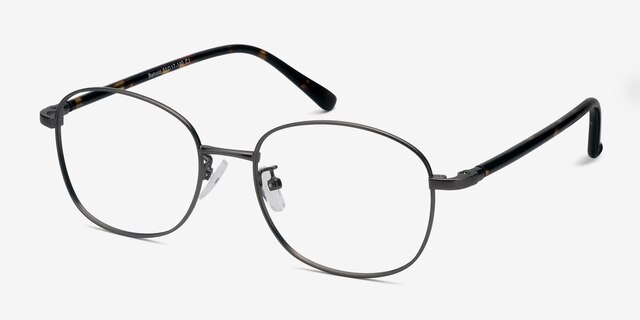 Behold Gunmetal MetalEyeglass Frames from EyeBuyDirect, Angle View