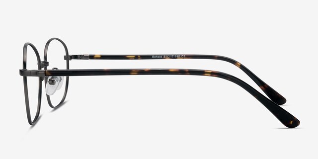 Behold Gunmetal MetalEyeglass Frames from EyeBuyDirect, Side View