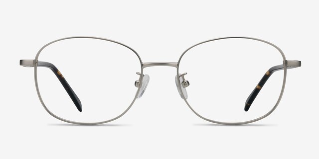 Behold Silver MetalEyeglass Frames from EyeBuyDirect, Front View