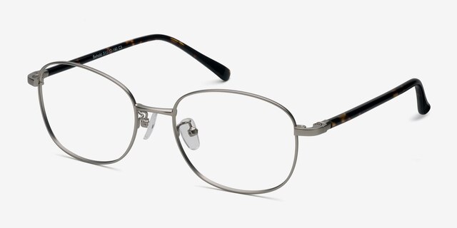 Behold Silver MetalEyeglass Frames from EyeBuyDirect, Angle View