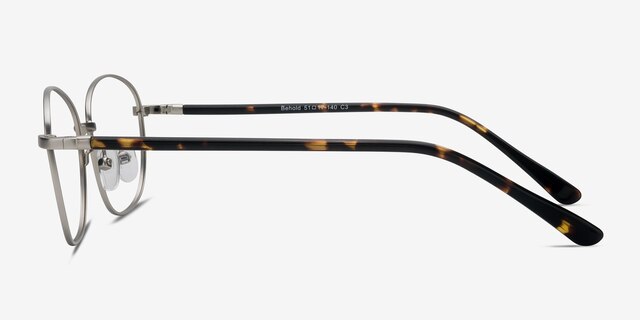 Behold Silver MetalEyeglass Frames from EyeBuyDirect, Side View
